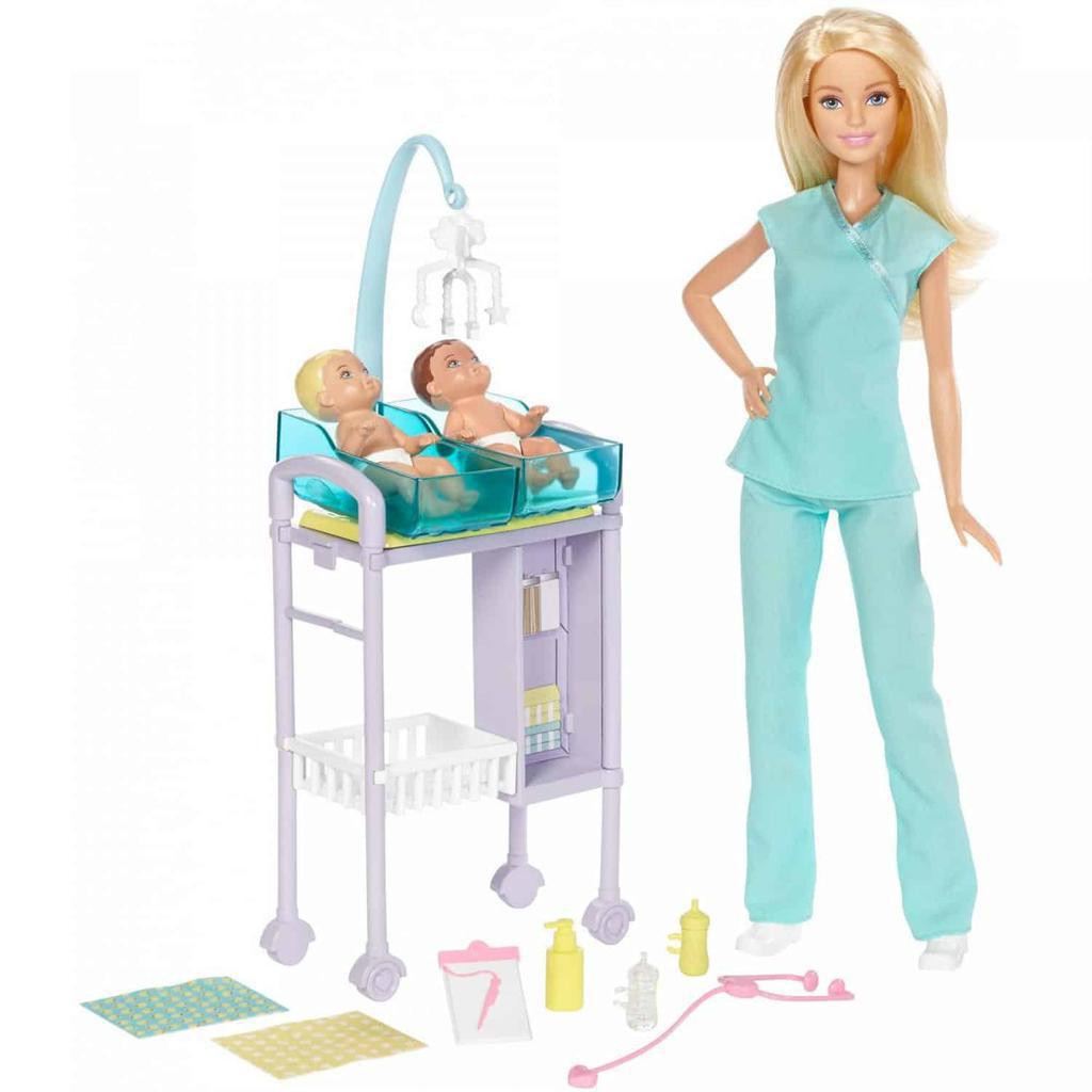 Mattel Barbie Povolání herní set s panenkou - doktorka v modrém oblečku