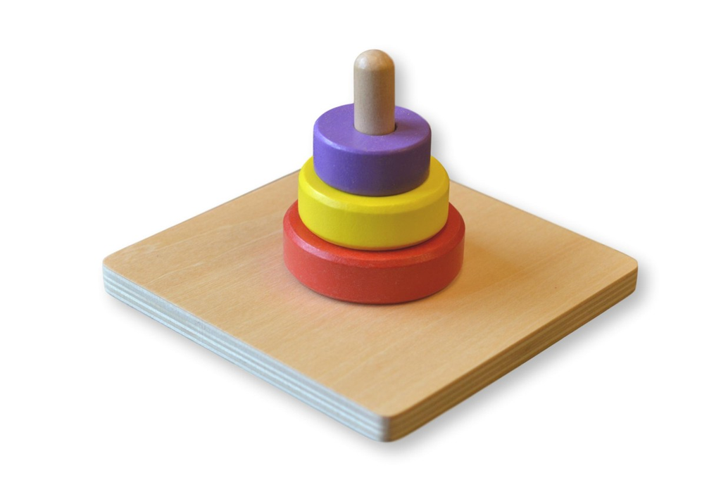 Moyo Montessori Tři barevné kruhy na kolíku
