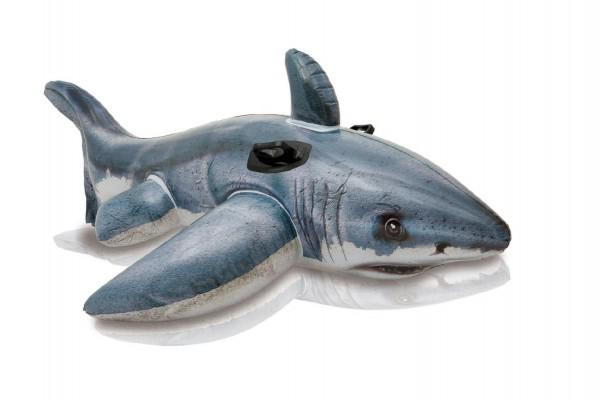 Intex Lehátko žralok bílý s úchyty nafukovací 173x107cm 57525