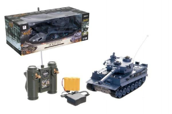 Teddies Tank RC plast 33cm TIGER I 27MHz na baterie+dobíjecí pack se zvukem a světlem