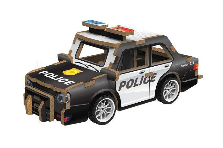 Wiky kreativita 3D puzzle dřevěné - Policejní auto 13 cm