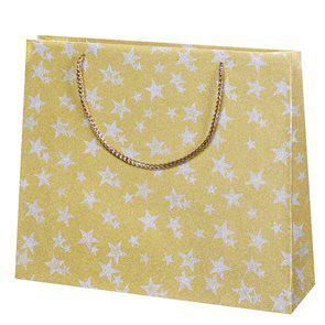Herlitz Vánoční dárková taška 31 x 36 cm Zlatá + hvězdičky