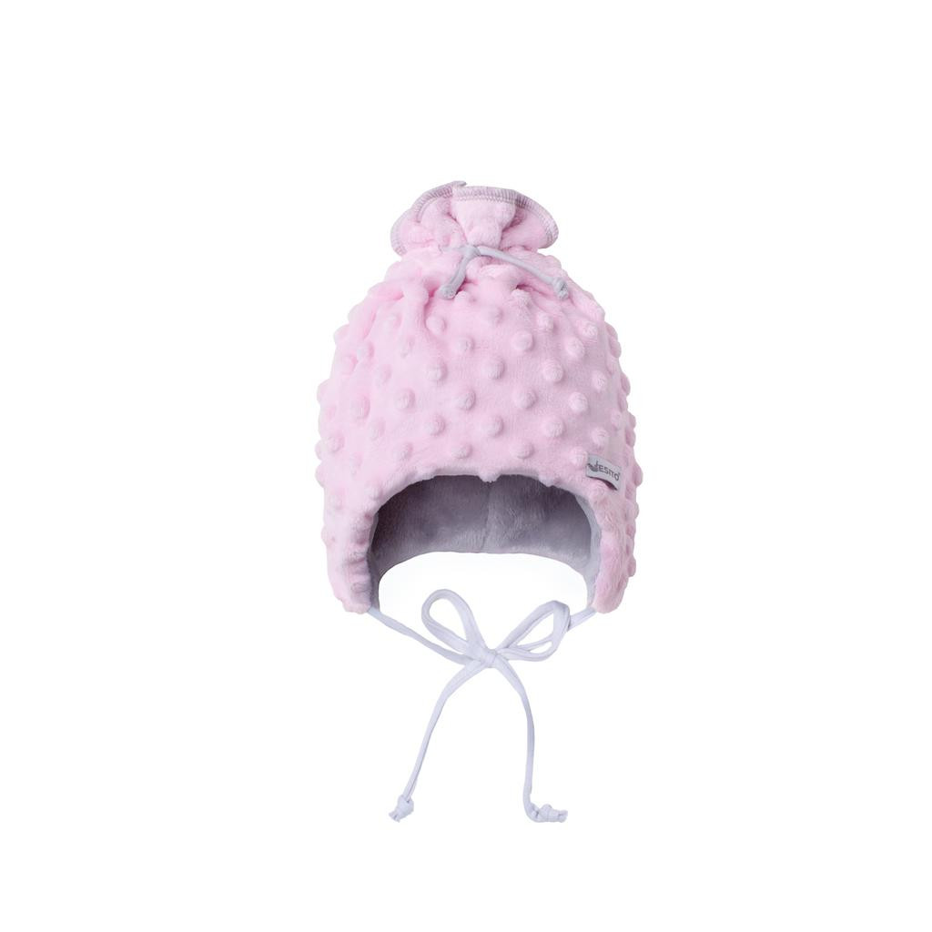 ESITO Dětská zimní čepice Minky Teddy růžová