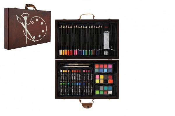 Teddies Sada na malování - Art box kreativní sada 79 ks v dřevěném kufříku