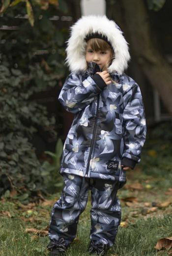 ESITO Dívčí zimní softshellový kabát s beránkem Bloom Černá