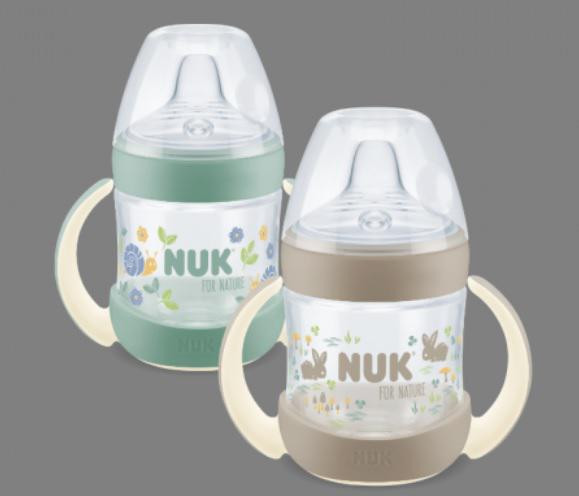 NUK For Nature láhev s kontrolou teploty 150 ml s úchyty