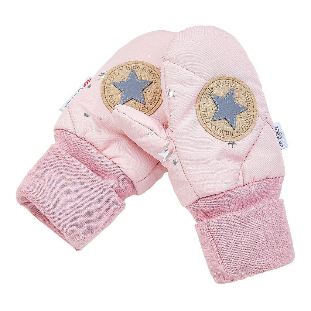 Little Angel (DITA) Rukavice s palcem šusťák prošev Outlast® Růžová/růžová baby