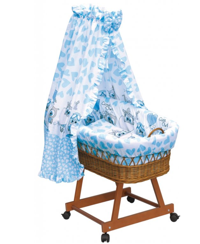 Scarlett Proutěný košík na miminko s nebesy Kulíšek - modrá