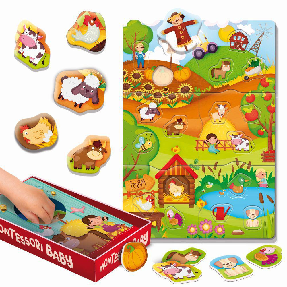 Liscianigioch Montessori baby box the farm - Vkládačka farma