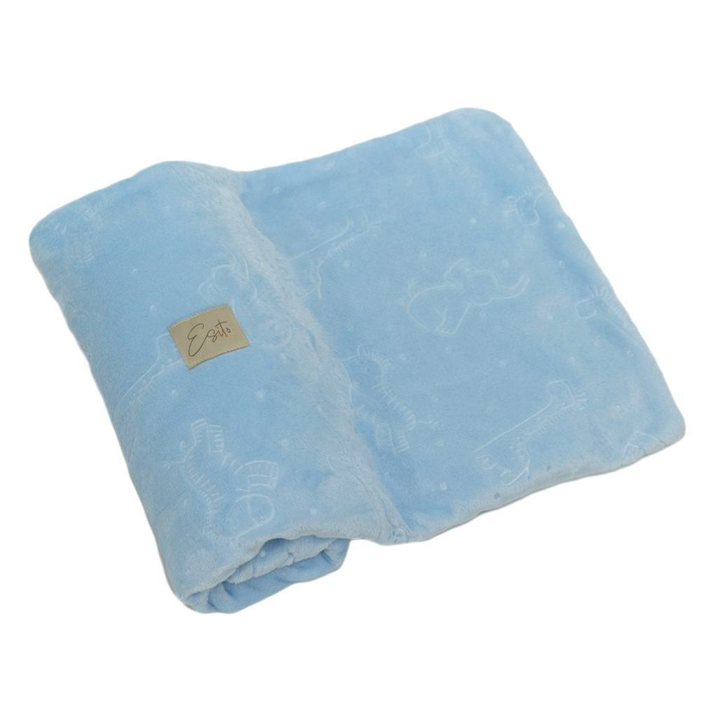ESITO Dvojitá dětská deka Mikroplyš ZOO Baby blue 75 x 100 cm