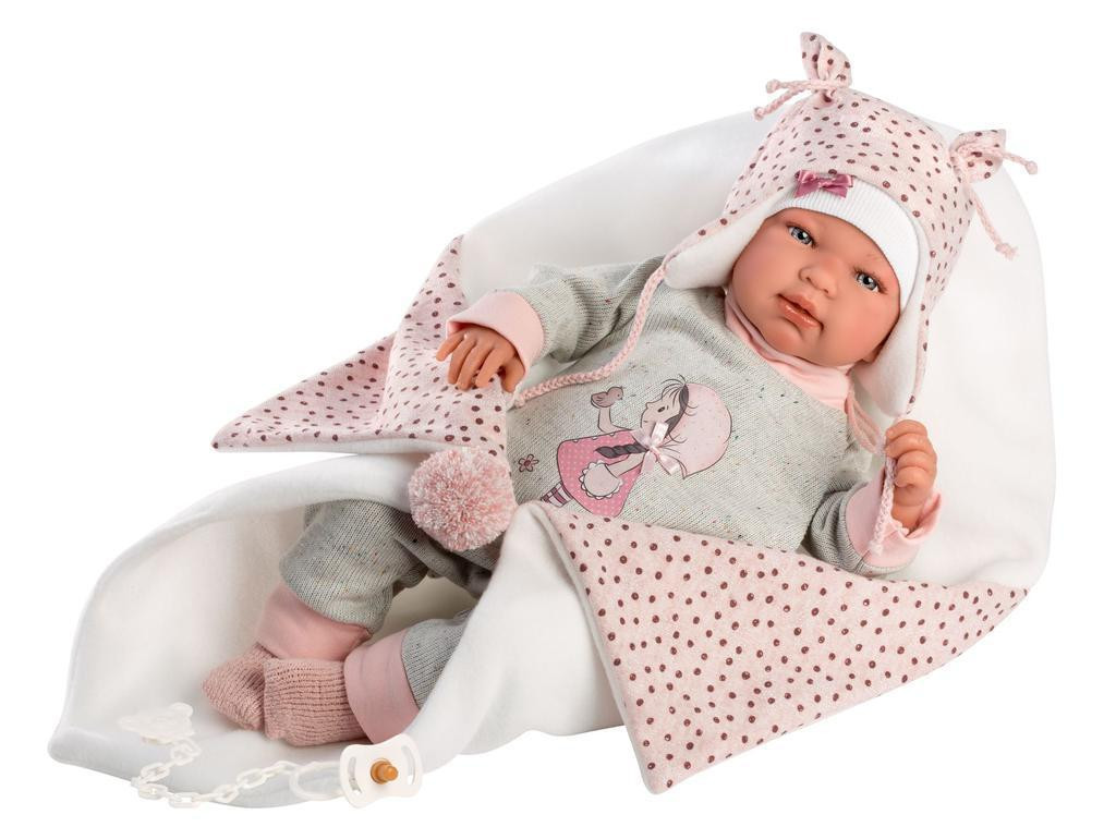 Llorens Realistická panenka miminko se zvuky a měkkým látkovým tělem