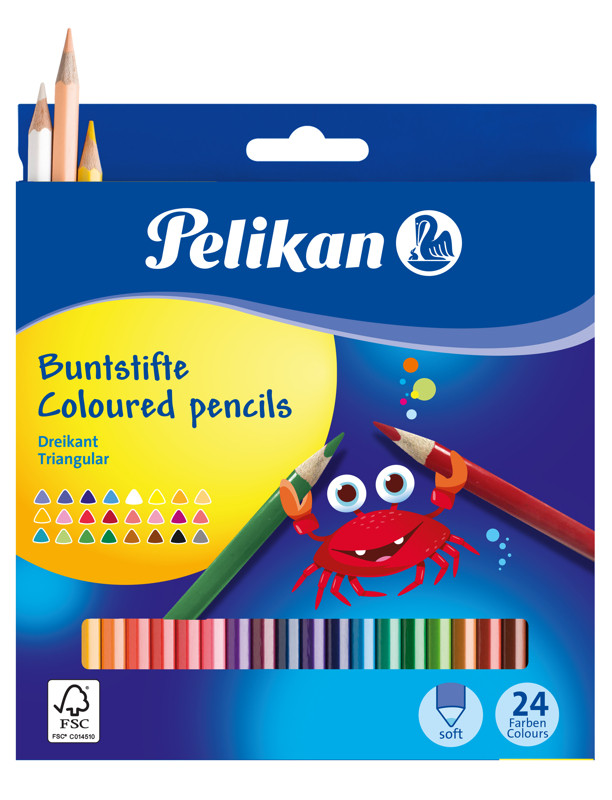 Pelikan Pastelky trojhranné 24 barev Pelikan
