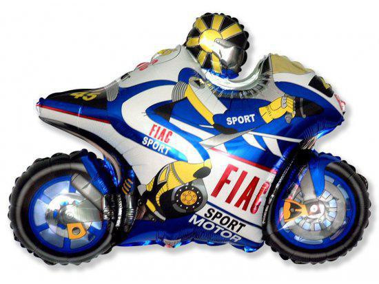 Flexmetal GP motorka modrá 29”/73 cm x 38”/98 cm fóliový balónek