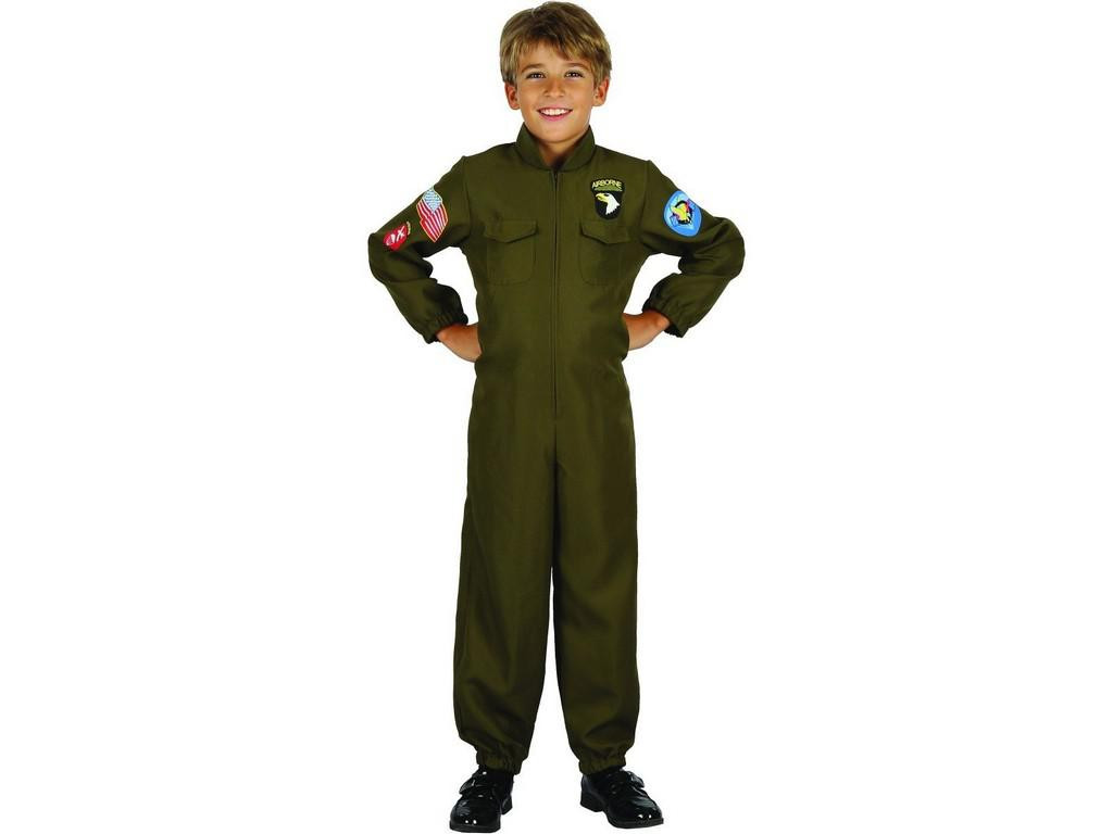 MADE Kostým na karneval - vojenský pilot, 130 - 140 cm