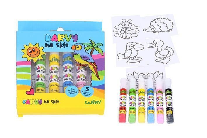 Wiky kreativita Barvy na sklo 5+1 10 ml