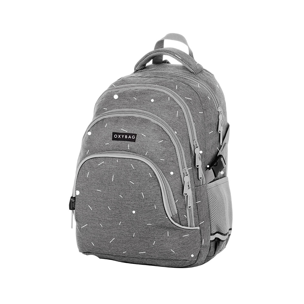 Karton P+P Studentský batoh OXY SCOOLER Grey geometric