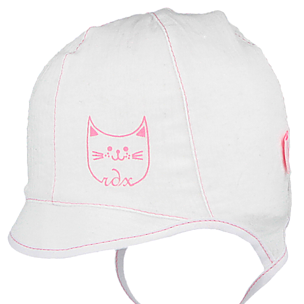 RDX Dívčí zavazovací kšiltovka Kočička Růžová