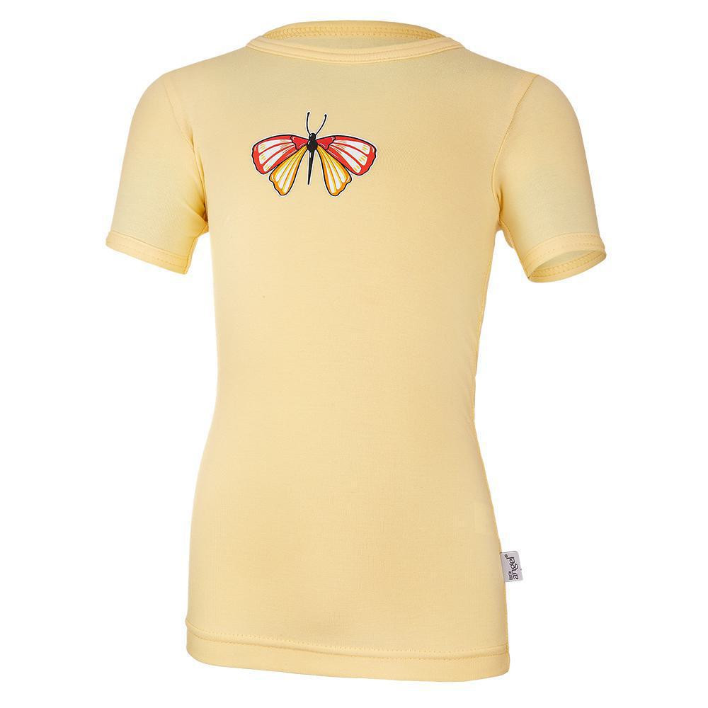 Little Angel (DITA) Tričko tenké KR obrázek UV 50+ Outlast® - sv.žlutá/motýl