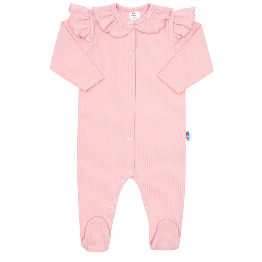 NEW BABY Kojenecký bavlněný overal New Baby Stripes růžový