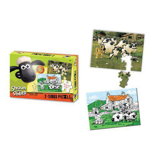 Ovečka Shaun Shaun the Sheep - Oboustranné puzzle s pastelkami 50 ks