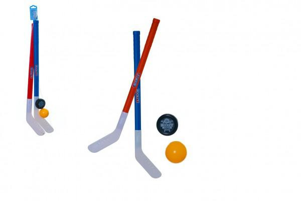 Teddies Hokejka pozemní 2 ks 72 cm + florbalový míček + puk plast