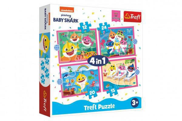 Trefl Puzzle 4v1 Rodina žraloků/Baby Shark