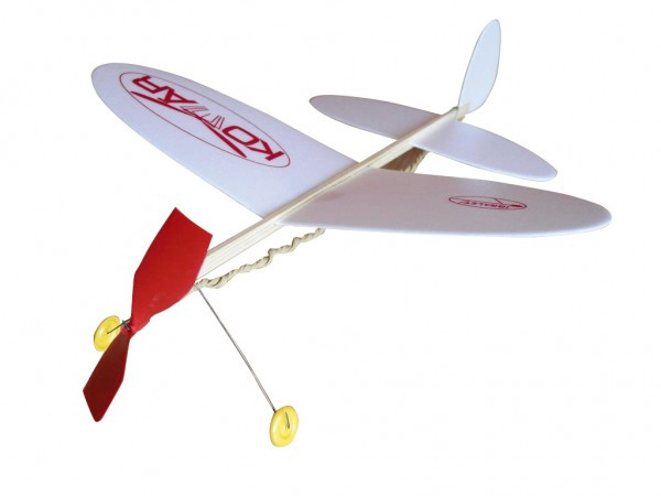 Igralet Letadlo Komár házecí model na gumu polystyren/dřevo 38x31 cm