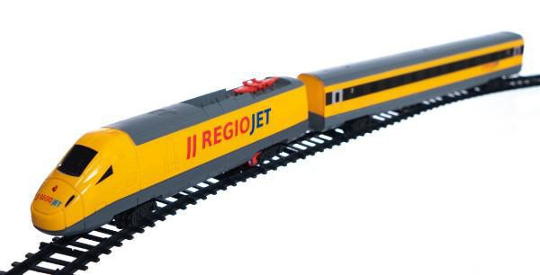 Rappa Vlak žlutý RegioJet s kolejnicemi 18 ks se zvukem a světlem