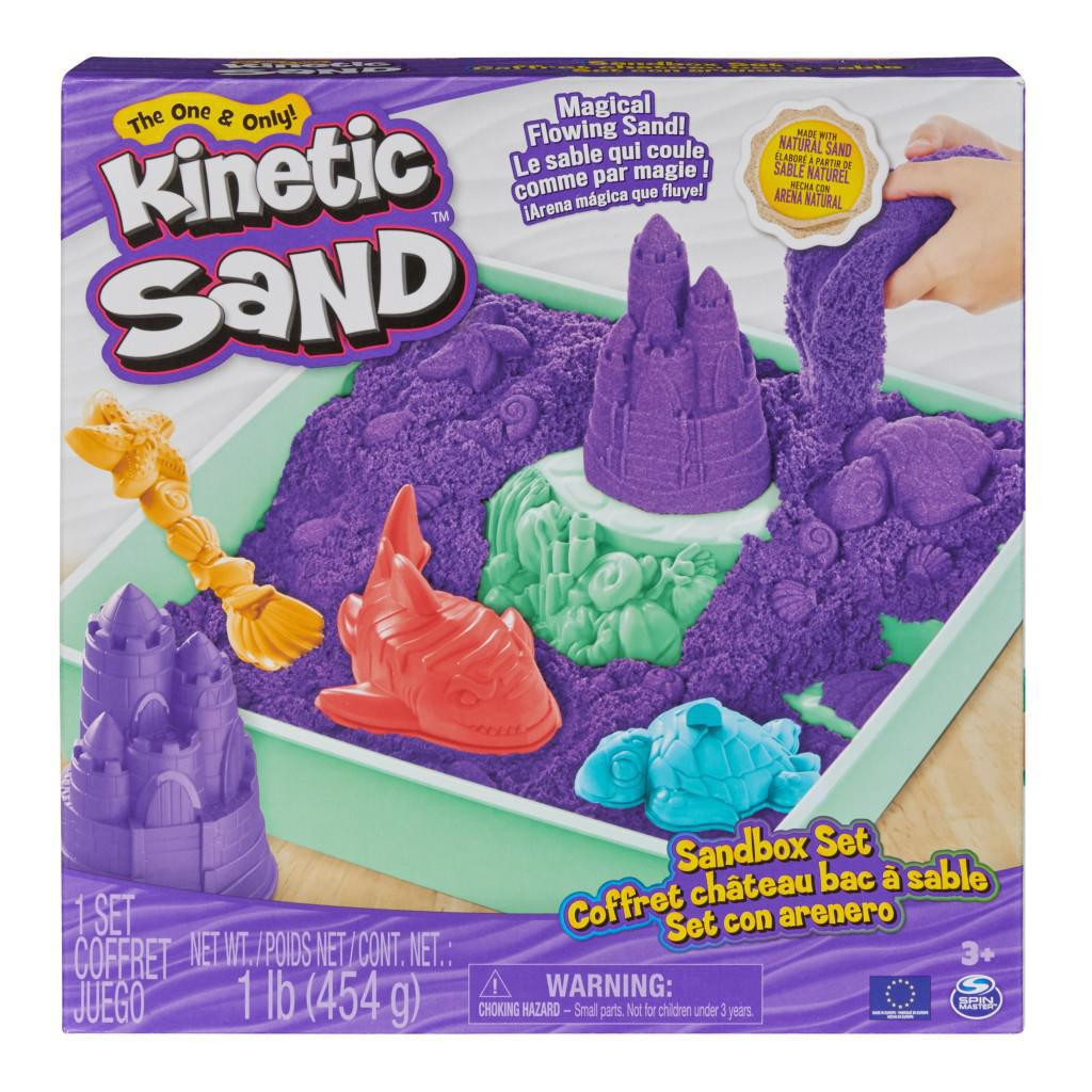 Spin master Kinetic sand krabice tekutého písku s podložkou fialová