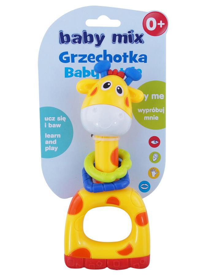 BABY MIX Dětské chrastítko Baby Mix žlutá žirafa