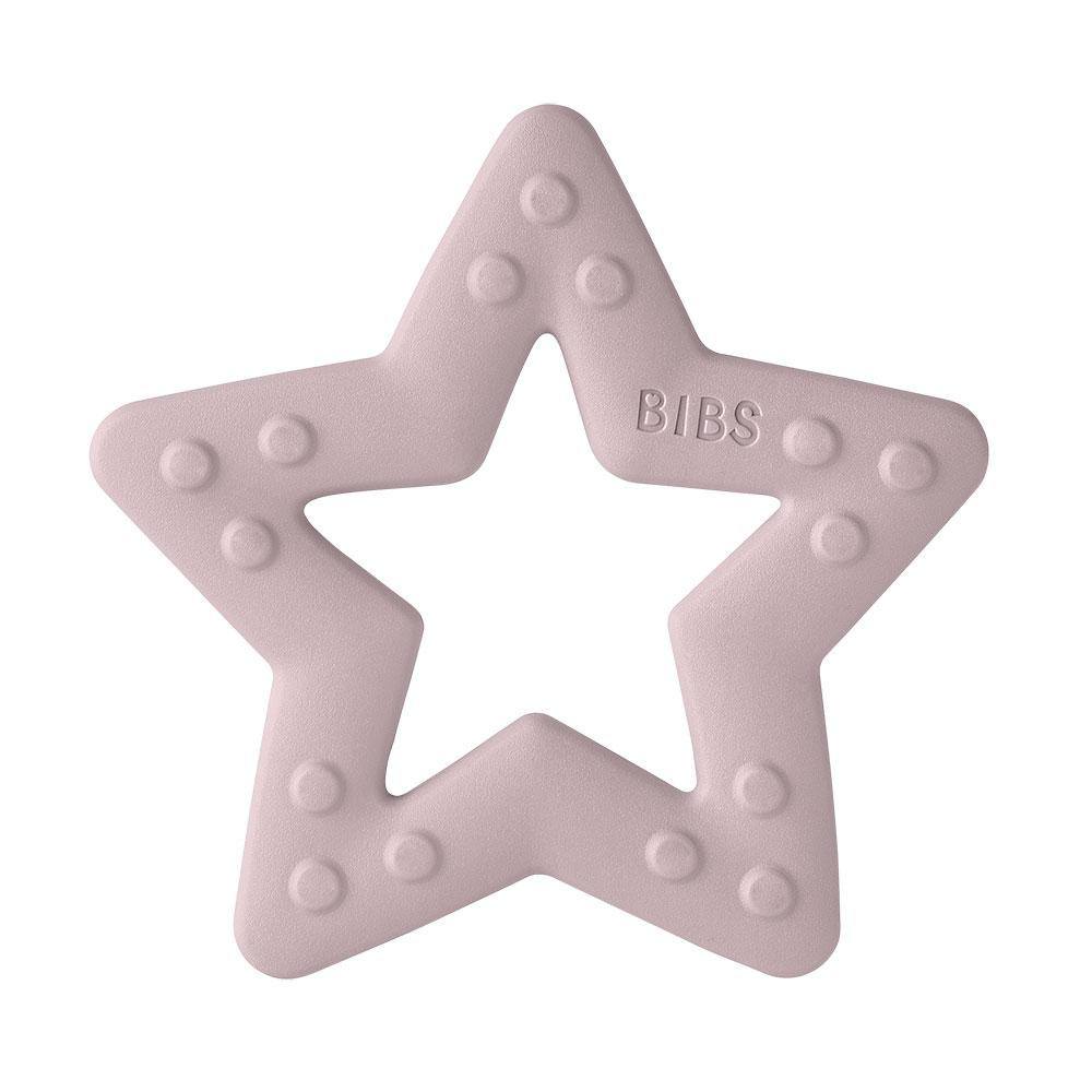 Mushie Silikonové kousátko Baby Bitie Bibs Star-pink-plum