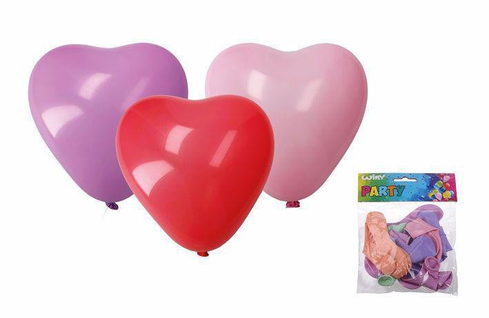 Wiky Balónek nafukovací - sada 10 ks srdce, pastelové barvy