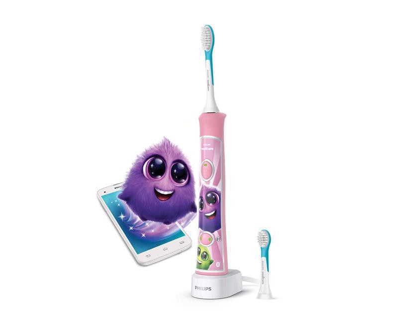 Avent Sonický elektrický zubní kartáček dětský s bluetooth růžový