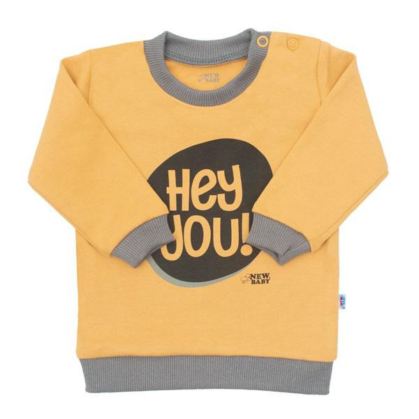 NEW BABY Kojenecké tričko New Baby With Love hořčicové