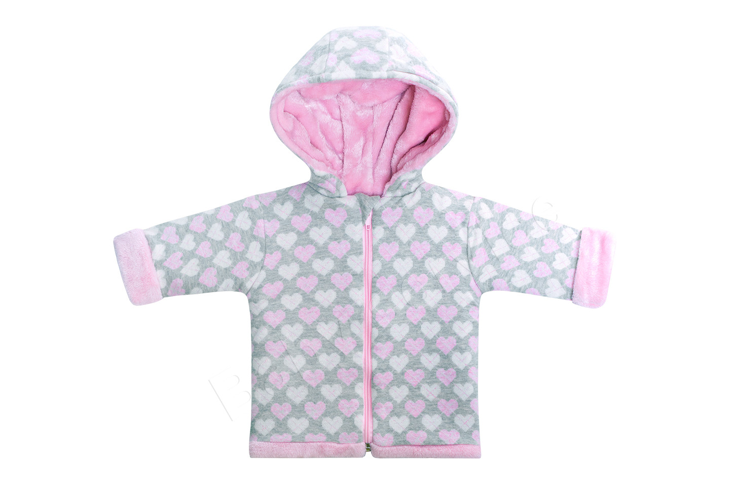 Baby Service Kabátek s kapucí podšitý wellsoft Srdíčka