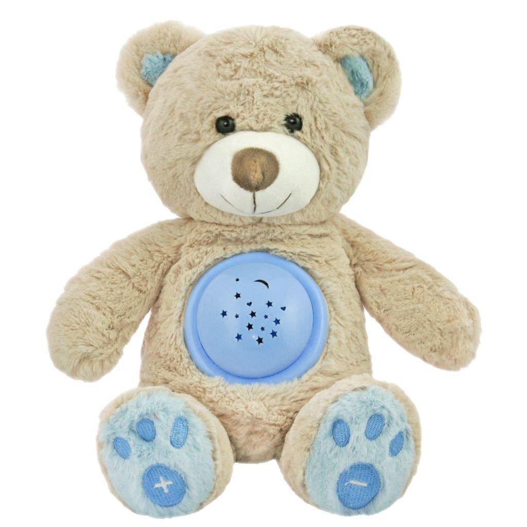 BABY MIX Plyšový usínáček medvídek s projektorem Baby Mix modrý
