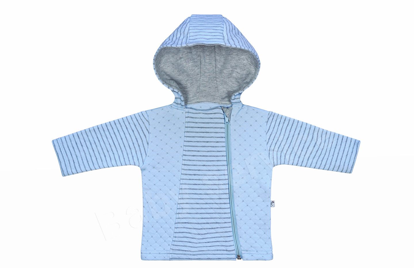 Baby Service Kabátek s kapucí Puntík/pruhy modrý