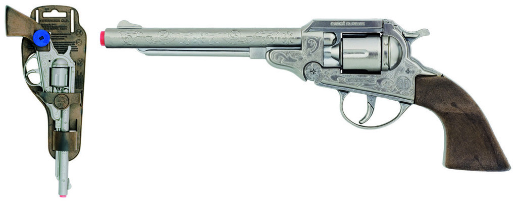 Gonher Revolver kovbojský stříbrný, kovový - 8 ran
