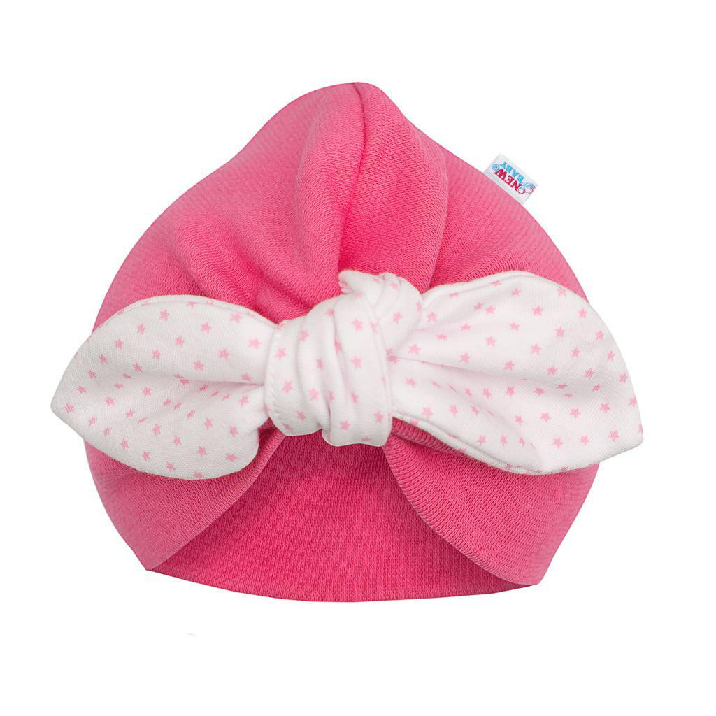 NEW BABY Dívčí čepička turban New Baby For Girls dots