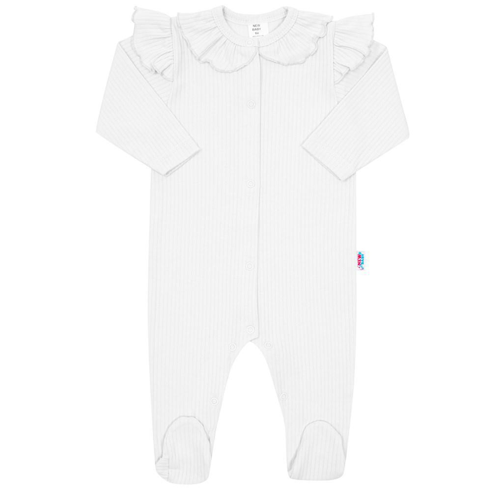 NEW BABY Kojenecký bavlněný overal New Baby Stripes bílý