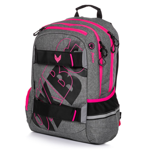 Karton P+P Studentský batoh OXY Sport Grey line pink