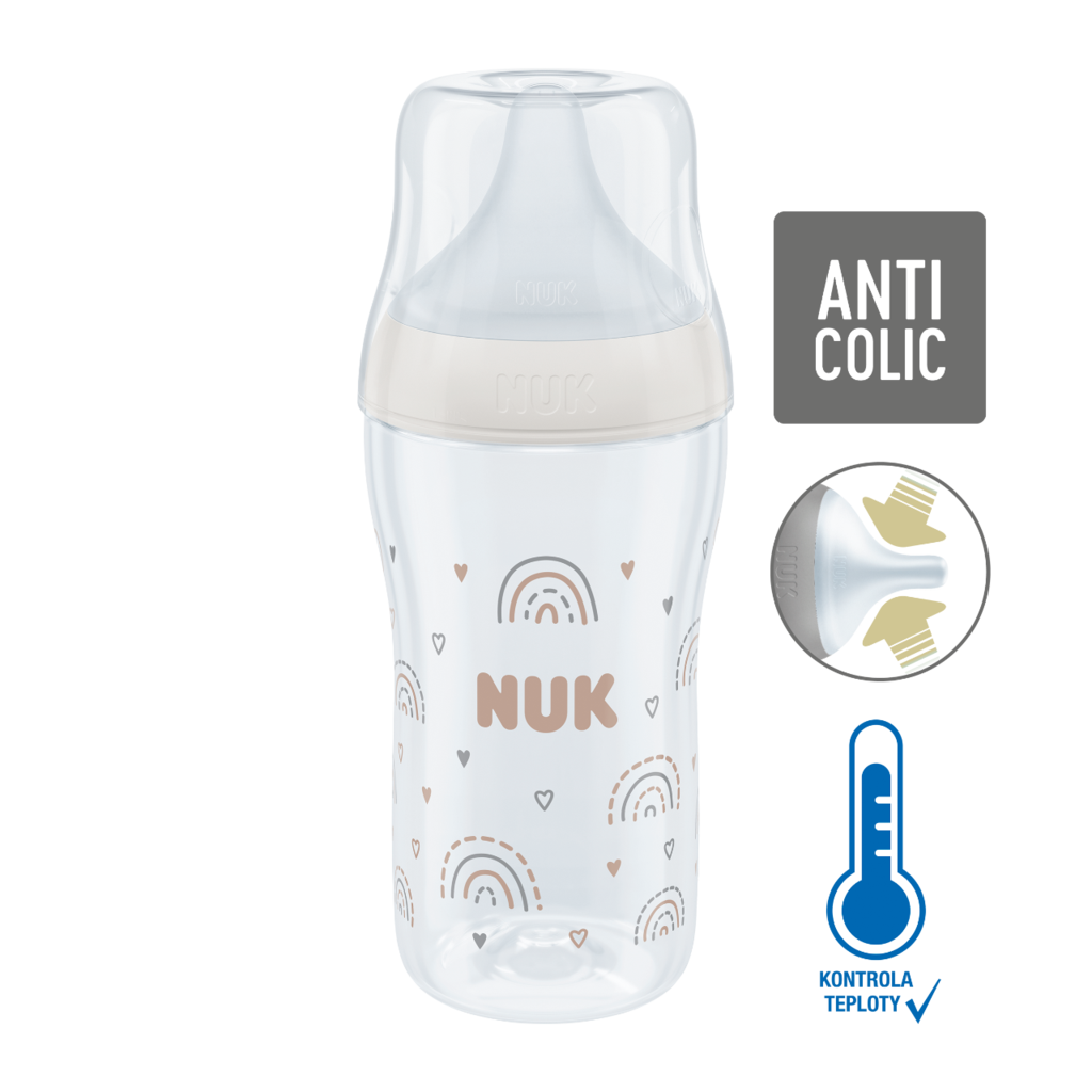 NUK Perfect Match láhev sklo s kontrolou teploty 230 ml