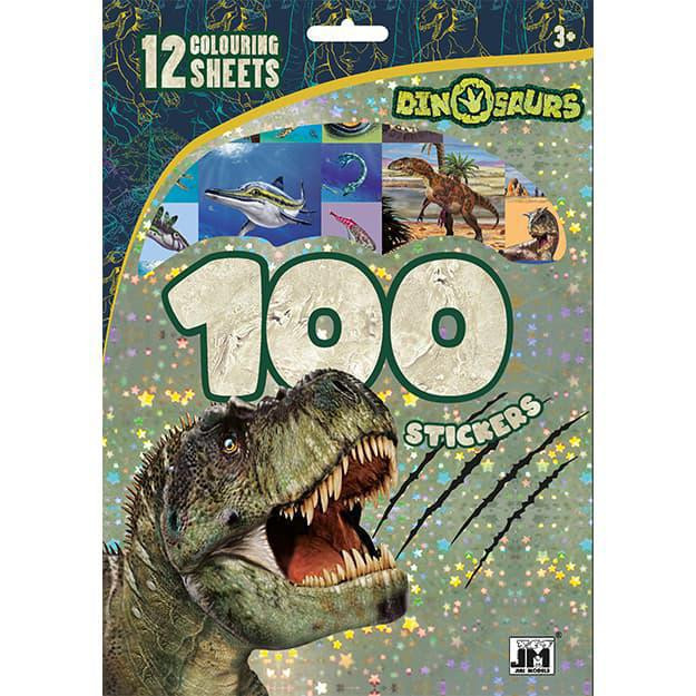 Jiri Models 100 samolepek s omalovánkovými listy Dinosauři