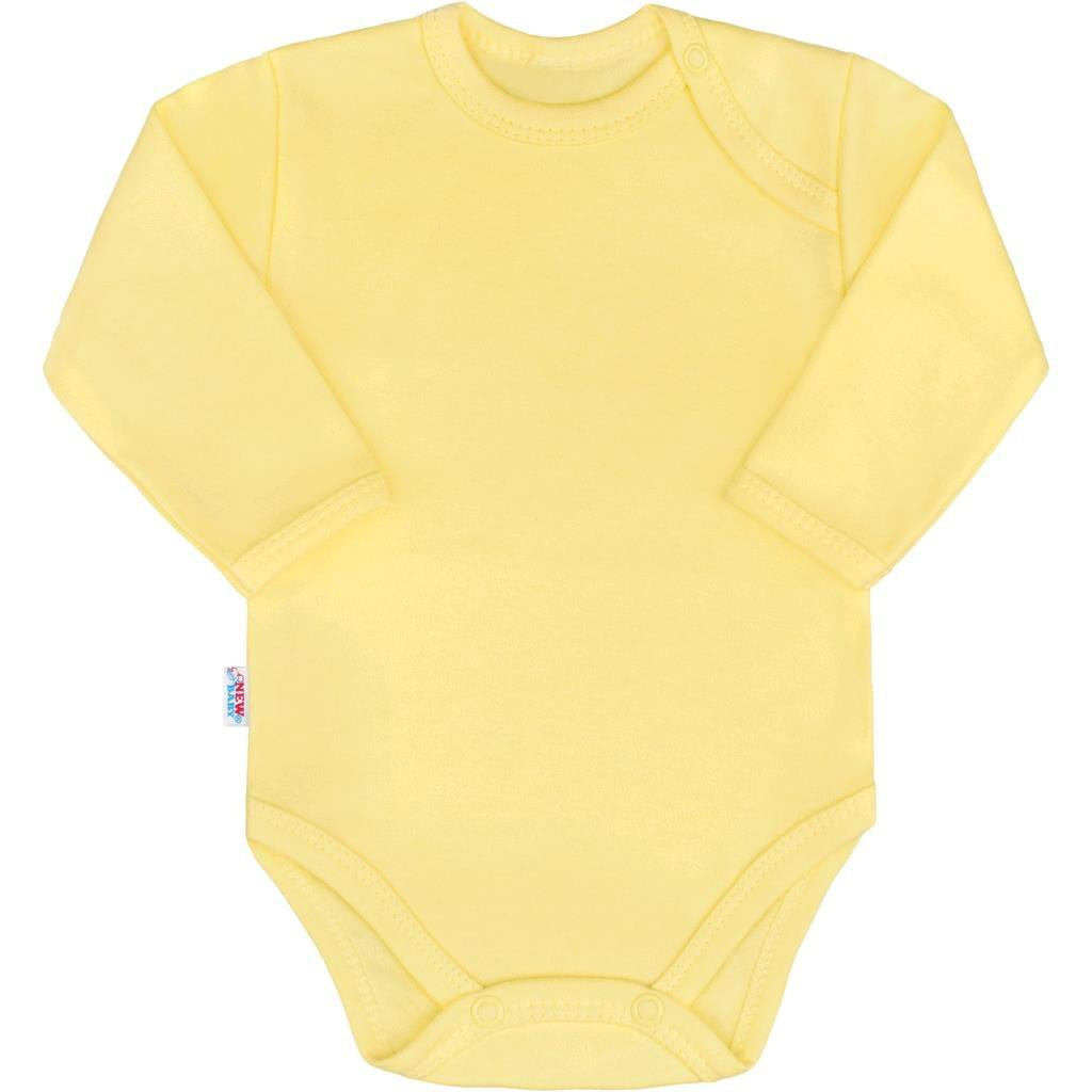 NEW BABY Kojenecké body s dlouhým rukávem New Baby Pastel žluté