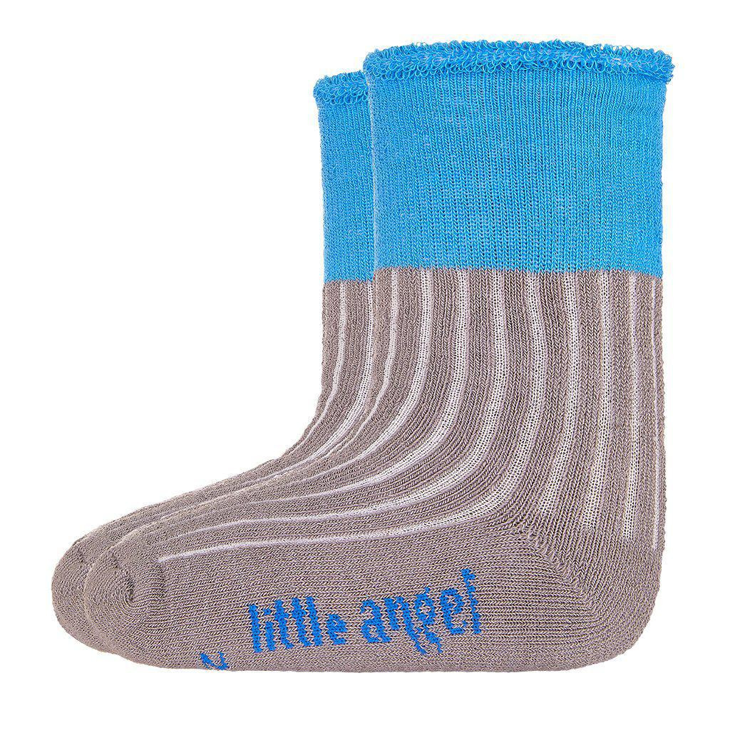 Little Angel (DITA) Ponožky froté Outlast® Tm. šedá/modrá