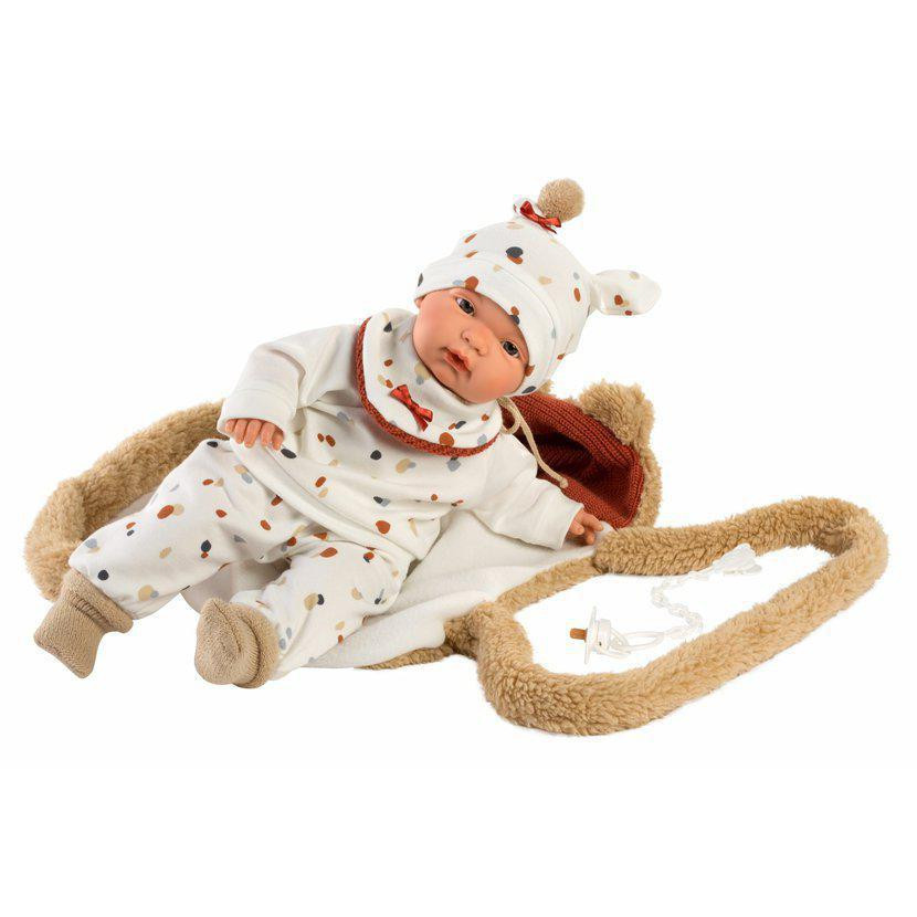 Llorens JOEL 38945 - realistická panenka se zvuky a látkovým tělem - 38 cm