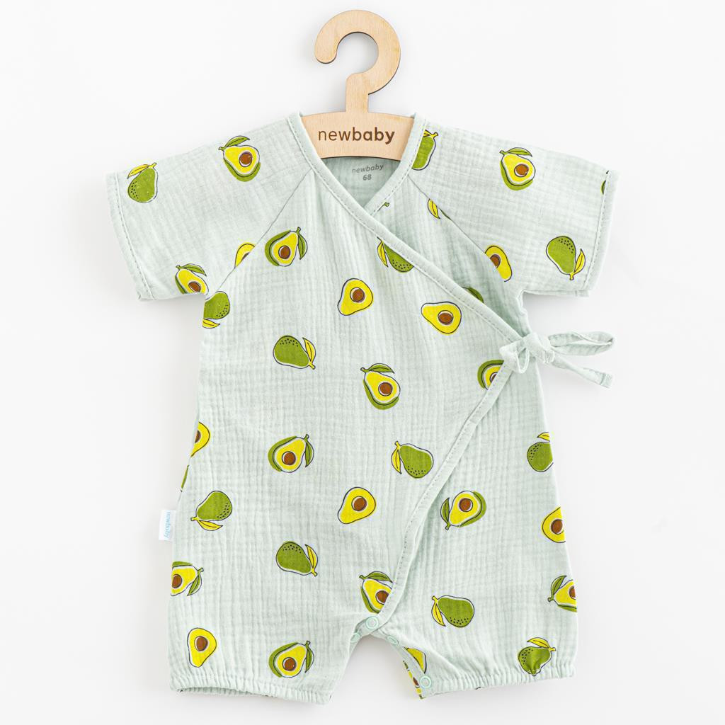 NEW BABY Kojenecký letní mušelínový overal New Baby Avocado