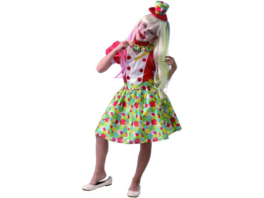 MADE Kostým na karneval klaun dívka 110 - 120 cm