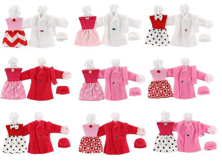 Šaty/Oblečky - šaty, kabátek a čepice na panenky