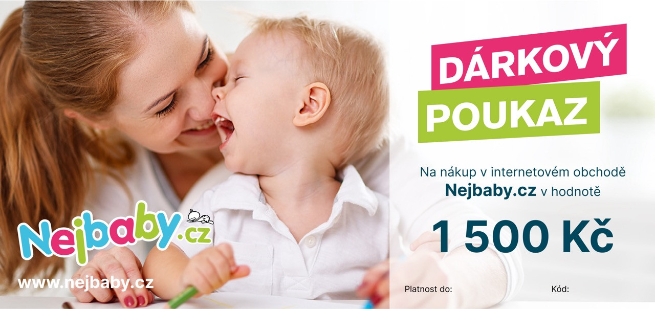 Elektronický dárkový poukaz na nákup na Nejbaby.cz v hodnotě 1500 Kč